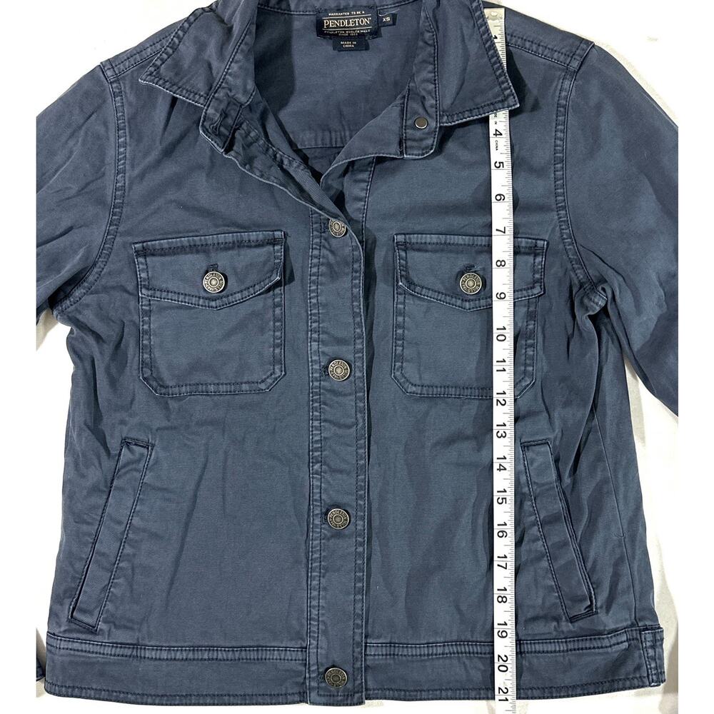 Pendleton Women’s Utility Jacket Blue Cotton Stretch Button Front XS - Picture 4 of 10
